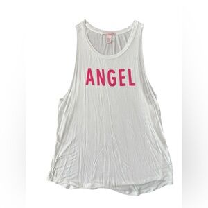 Victoria Secret 2017 Raw Edge Muscle Tank large White Angel Graphics